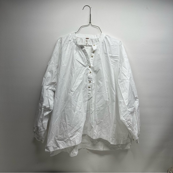 Free People Hey Baby Hi-Low Oversize Top 100% Cotton Size medium - Picture 5 of 12